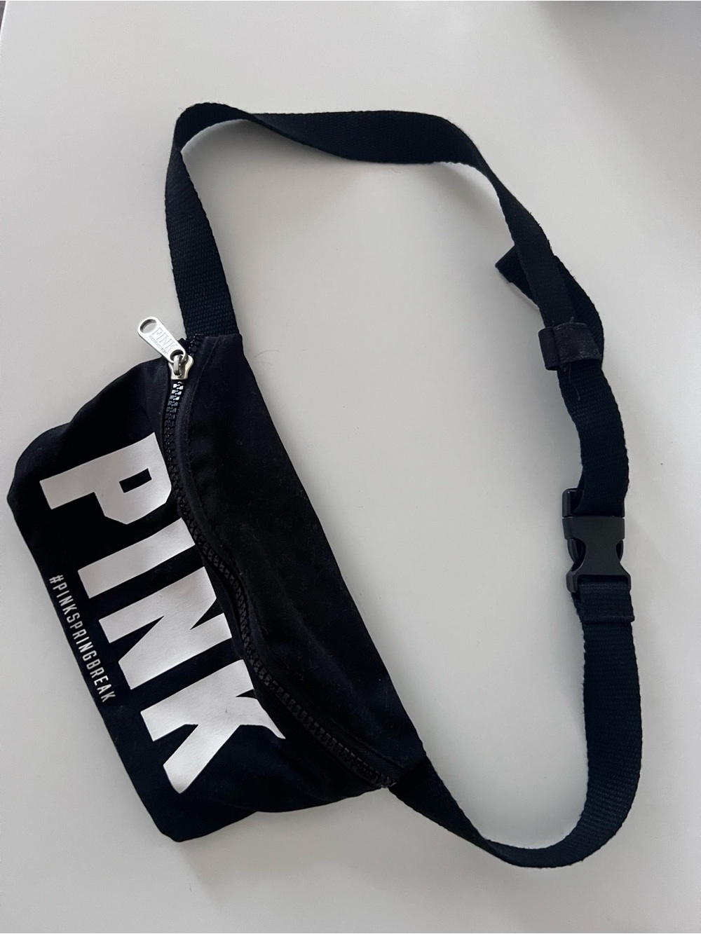 PINK Victoria's Secret Black Belt Bag with White Logo - Picture 3 of 6